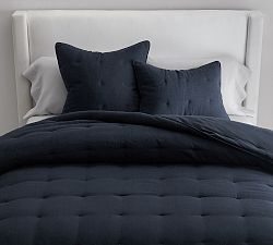 Open Box: Belgian Flax Linen Comforter, King/Cal. King -  Midnight