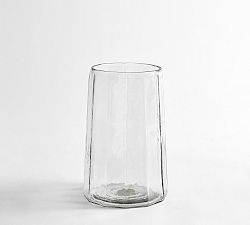 Open Box: Hammered Café Recycled Hurricane Candle Holder, Small, 10.75"H - Clear