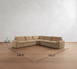 Sierra Leather 3-Piece L-Shaped Wedge Sectional (139"&ndash;149")