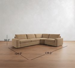 Sierra Leather 3-Piece Wedge Sectional (139"&ndash;149")