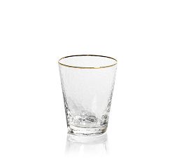 Hammered Gold Rim Tapered Double Old Fashioned Glasses, Set of 4