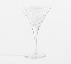 Antique Cut Martini Glasses - Set of 4