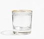 Etched Gold Rim Double Old Fashioned Glasses - Set of 4