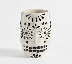 Puebla Sugar Skull Cantarito Jars - Set of 4