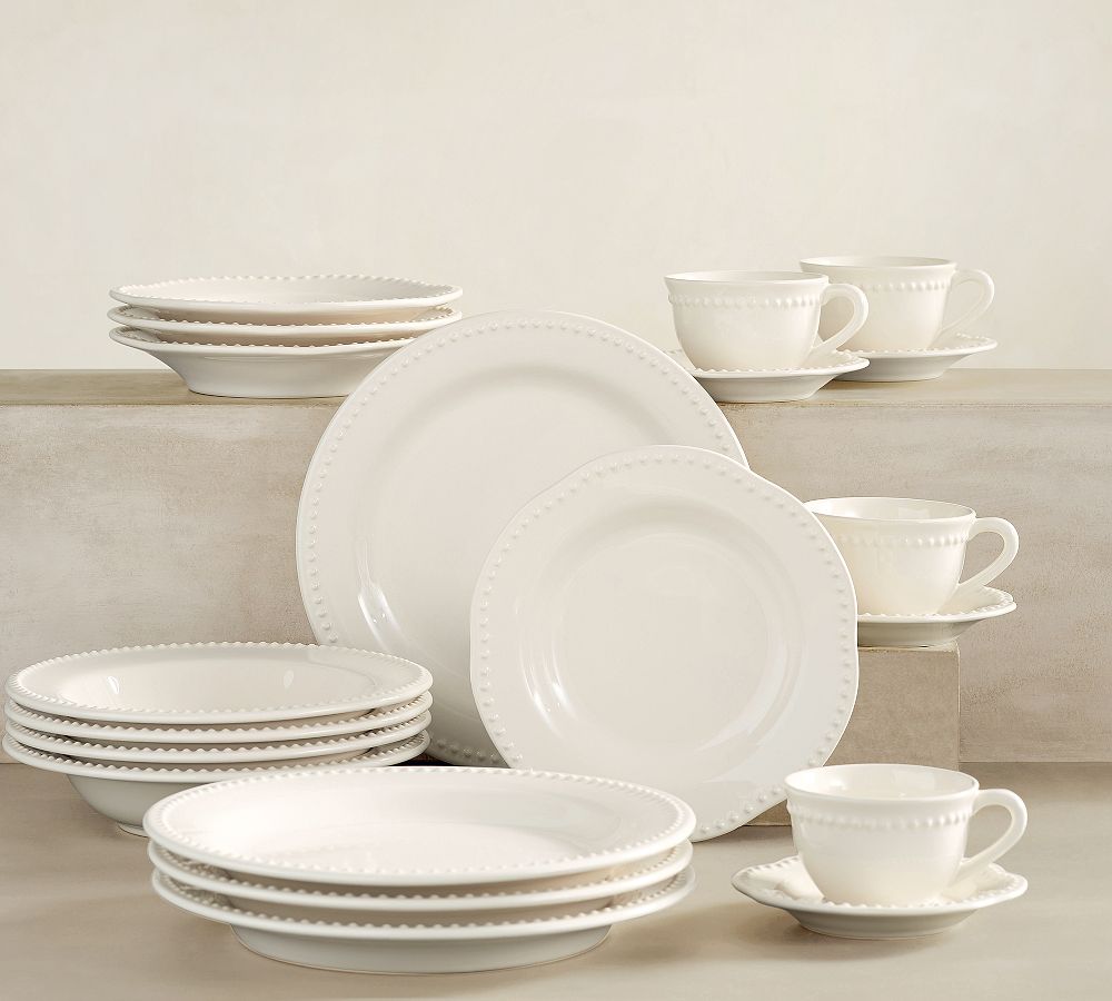 Emma Beaded Stoneware Dinnerware Sets | Pottery Barn