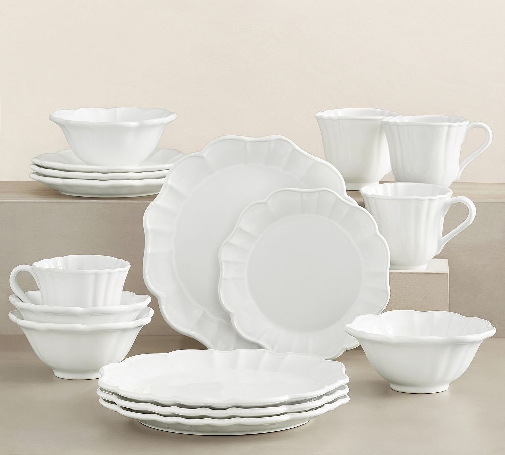 Monique Lhuillier Juliana Scalloped 16-Piece Dinnerware Set