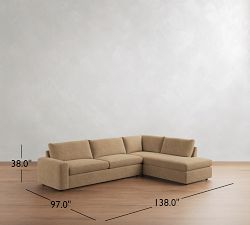 Sierra Leather Return Bumper Sectional (128"&ndash;138")