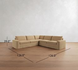 Sierra Slipcovered 3-Piece L-Shaped Sectional (126")