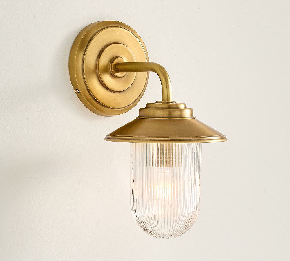 Cooper Outdoor Ribbed Glass Sconce (11") by Pottery Barn