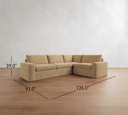 Sierra Slipcovered 3-Piece Sectional (126")