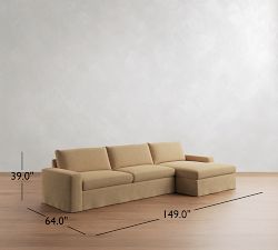 Sierra Slipcovered Chaise Sectional (137"&ndash;154")