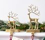 Brass Sculpted Reindeer Stocking Holders