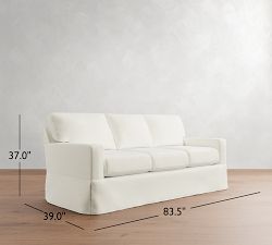 Buchanan Modern Square Arm Slipcovered Sleeper Sofa (54"&ndash;84")