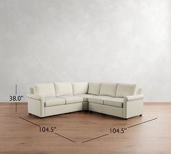 Cameron Modern Roll Arm 3-Piece L-Shaped Wedge Sectional (105")