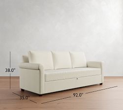 Cameron Modern Roll Arm Platform Sleeper Sofa  (92")