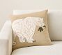 Holly Bear Embroidered Pillow Cover