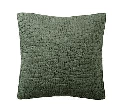 Open Box: Belgian Flax Linen Handcrafted Quilted Sham, Euro Set of 3 - Cypress