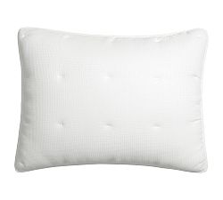 Open Box: European Flax Linen Tufted Waffle Comforter Sham, Standard Set of 3 - White