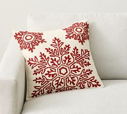 Snowflake Embellished Pillow