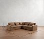 Westwood Square Arm Deep Seat Leather 3-Piece L-Shaped Sectional (122")