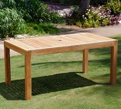 Saldano Teak Rectangular Outdoor Dining Table (63"-87")