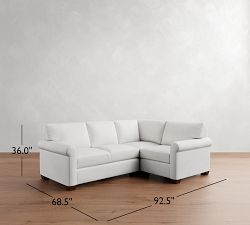 York Roll Arm 3-Piece Sectional (93")