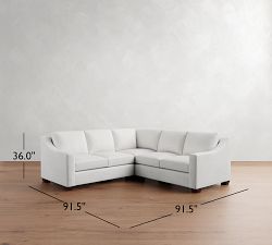 York Slope Arm 3-Piece L-Shaped Sectional (92")