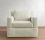 York Square Arm Slipcovered Swivel Chair