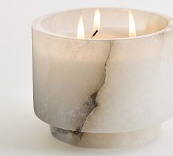 Alabaster Candle - White Floral
