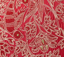 Bird Embroidered Pillow