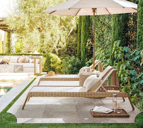 Huntington Mesh Stackable Outdoor Single Chaise Lounge, Set of 2