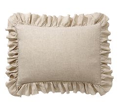 Open Box: Belgian Flax Linen Fringe Ruffle Sham, Standard Set of 2 - Flax