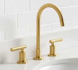 Open Box: Linden Lever Handle Widespread Bathroom Sink Faucet - Vintage Brass