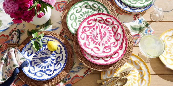 Puebla Outdoor Melamine Dinner Plates | Pottery Barn