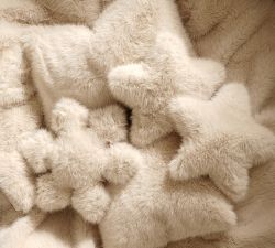 Sparkle Faux Fur Star Shaped Pillow