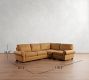 Turner Roll Arm Leather 3-Piece Wedge Sectional (119"&ndash; 124")