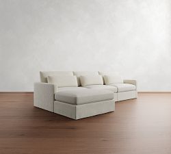 Westwood Slim Arm Deep Seat Slipcovered Modular Chaise Sectional (137")