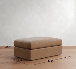 Westwood Slim Arm Leather Modular Sectional Ottoman