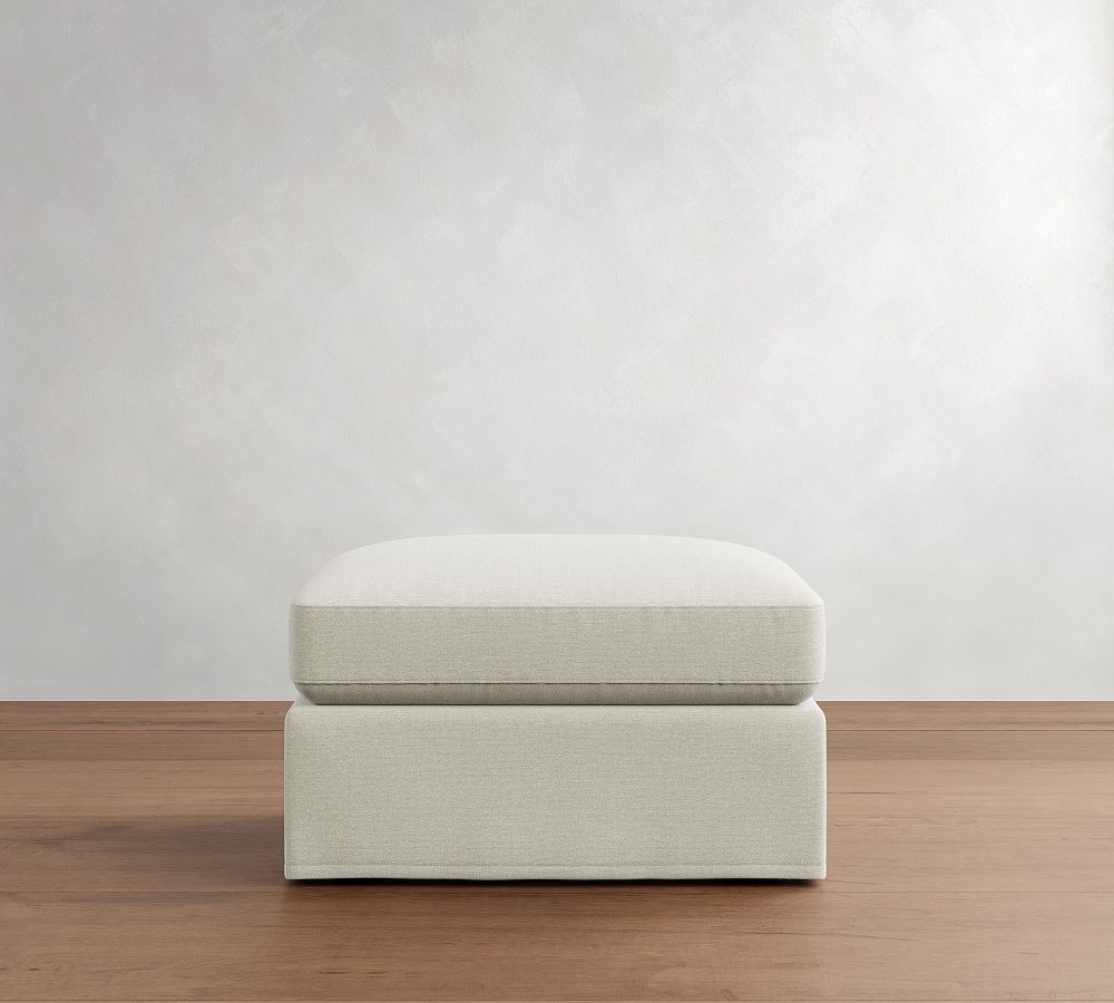 Westwood Slim Arm Slipcovered Ottoman by Pottery Barn