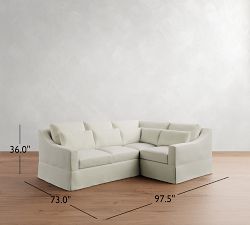 York Slope Arm Deep Seat Slipcovered 3-Piece Sectional (98")