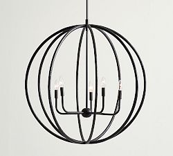 Open Box: Fallon Forged-Iron Globe Chandelier (31") - Bronze