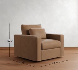 Westwood Square Arm Deep Seat Leather Swivel Chair