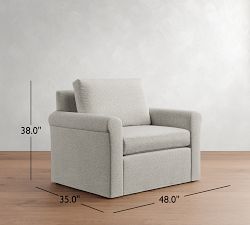 Cameron Modern Roll Arm Slipcovered Chair and a Half