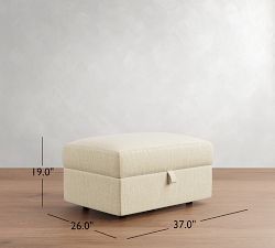 Carmel Slim Arm Sectional Storage Ottoman