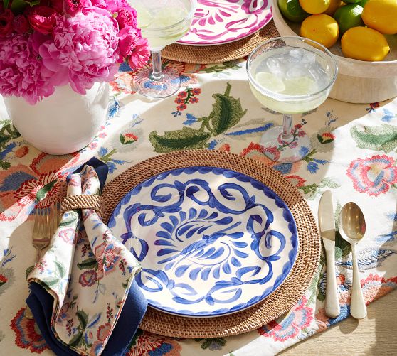 Puebla Outdoor Melamine 12-Piece Dinnerware Set | Pottery Barn