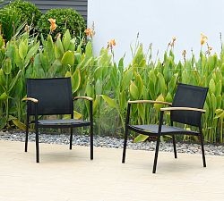 Santa Ana Mesh Outdoor Lounge Chair, Set of 2