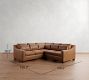 York Slope Arm Deep Seat Leather 3-Piece L-Shaped Sectional (100")