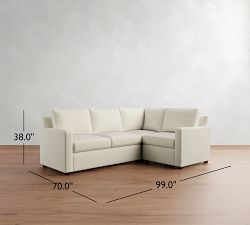 Cameron Modern Square Arm 3-Piece Sectional (99")