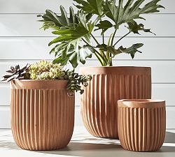 Concrete Fluted Outdoor Planters