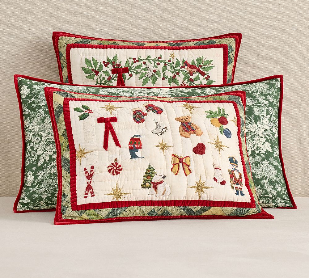 Deck the Halls Christmas Tree Reversible Quilted Sham by Pottery Barn